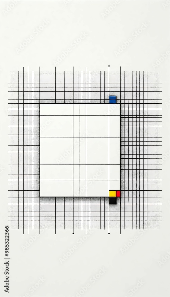 A large white square sits at the center of the canvas A large white square sits at the center of the canvas