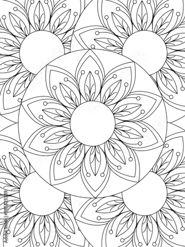 Wallpaper Mural All these designs are hand-drawn and unique 
Flower Beautiful black and white illustration for adult coloring book,
This is a printable Beautiful Zentangle Coloring page for KDP Interior, POD products Torontodigital.ca