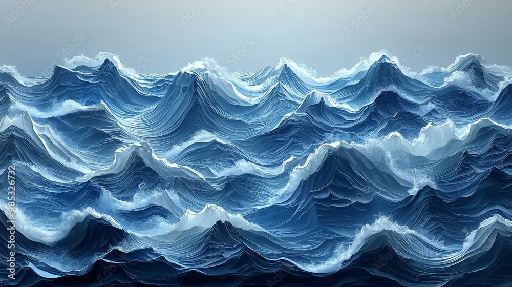 Abstract blue and white waves. Abstract blue and white waves.