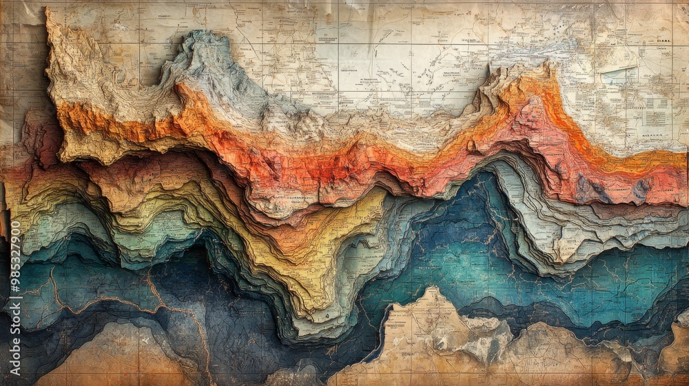 Naklejka premium 3D Map Art.