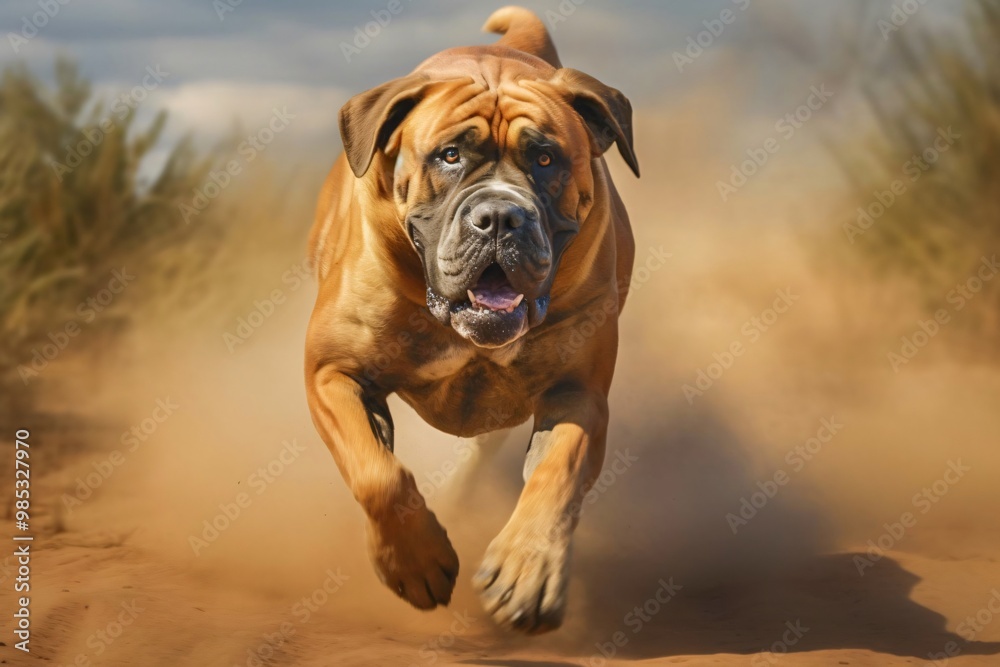 Obraz premium Mastiff dog running front view
