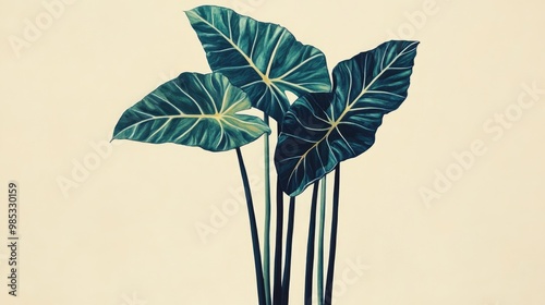 Alocasia polly commonly referred to as the African Mask Plant or Alocasia amazonica