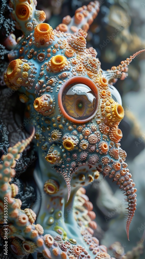 Abstract Creature with Glowing Eye - Digital Art Abstract Creature with Glowing Eye - Digital Art