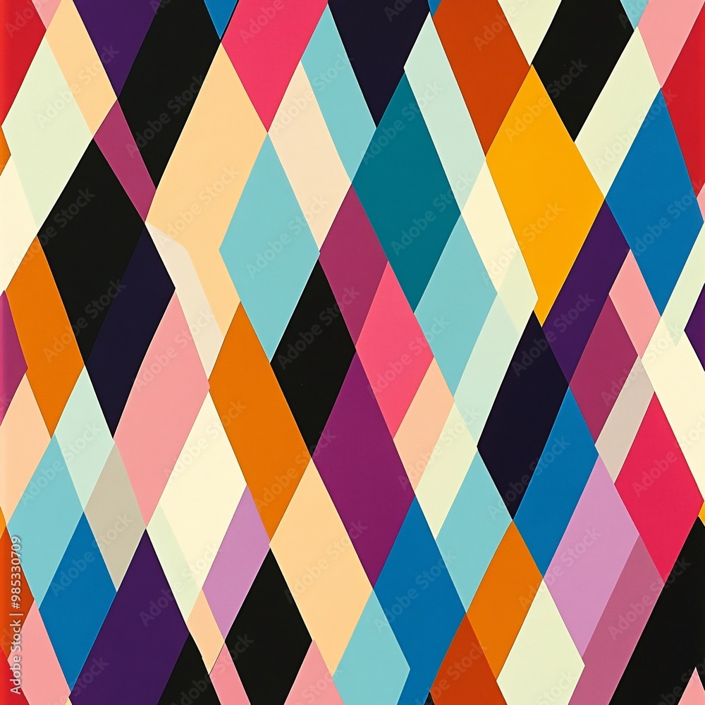 Colorful geometric diamond pattern design. Colorful geometric diamond pattern design.