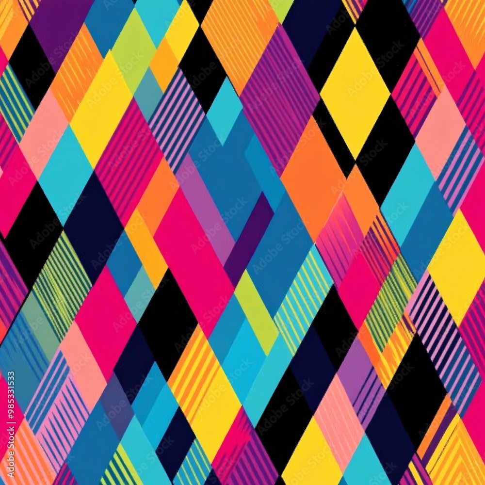 Colorful geometric pattern, vibrant design Colorful geometric pattern, vibrant design