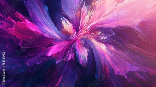 Vibrant abstract design featuring a burst of purple hues