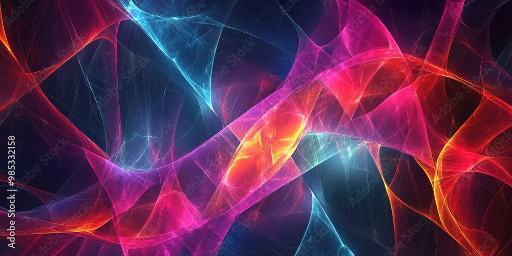 Fototapeta premium Abstract neon fractal background with a futuristic aesthetic suitable for design and digital applications