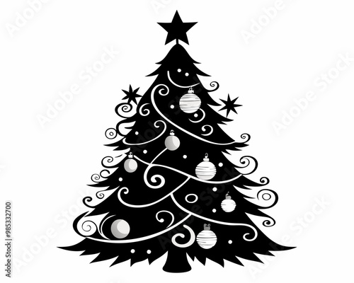 Christmas Tree Designs From Simple to Elaborate Decorations with Ornaments, Lights, and Stars.