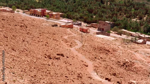 Ziz Valley In Morocco: One Of The Largest Oases In The World. The valley is crossed by the river with the same name (River Ziz Ghriss or Oued Ziz Ghriss)