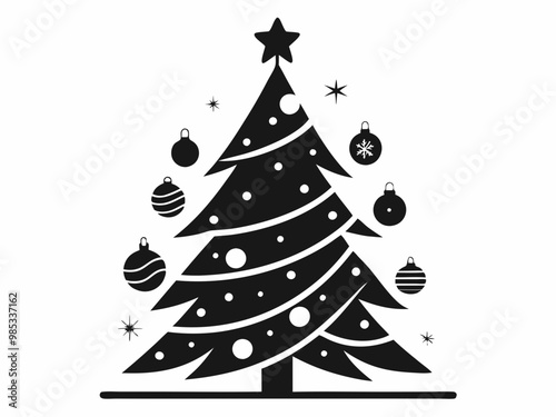 Christmas Tree Designs From Simple to Elaborate Decorations with Ornaments, Lights, and Stars.