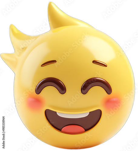 Cute emoticon 3D on transparent background photo