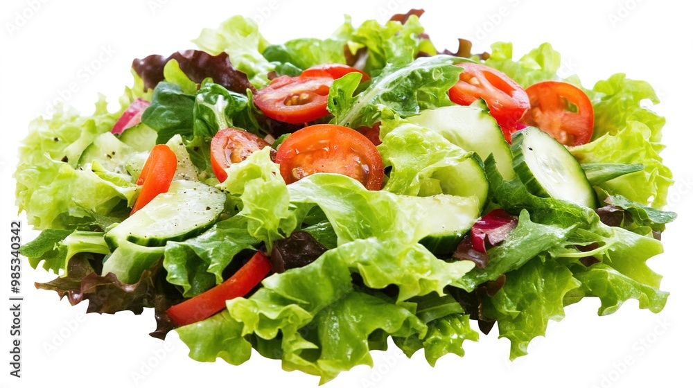 Vibrant salad composition featuring a mix of fresh greens, colorful vegetables, and toppings. The salad includes crisp lettuce, ripe tomatoes, crunchy cucumbers, and a sprinkle of nuts or seeds Vibrant salad composition featuring a mix of fresh greens, colorful vegetables, and toppings. The salad includes crisp lettuce, ripe tomatoes, crunchy cucumbers, and a sprinkle of nuts or seeds