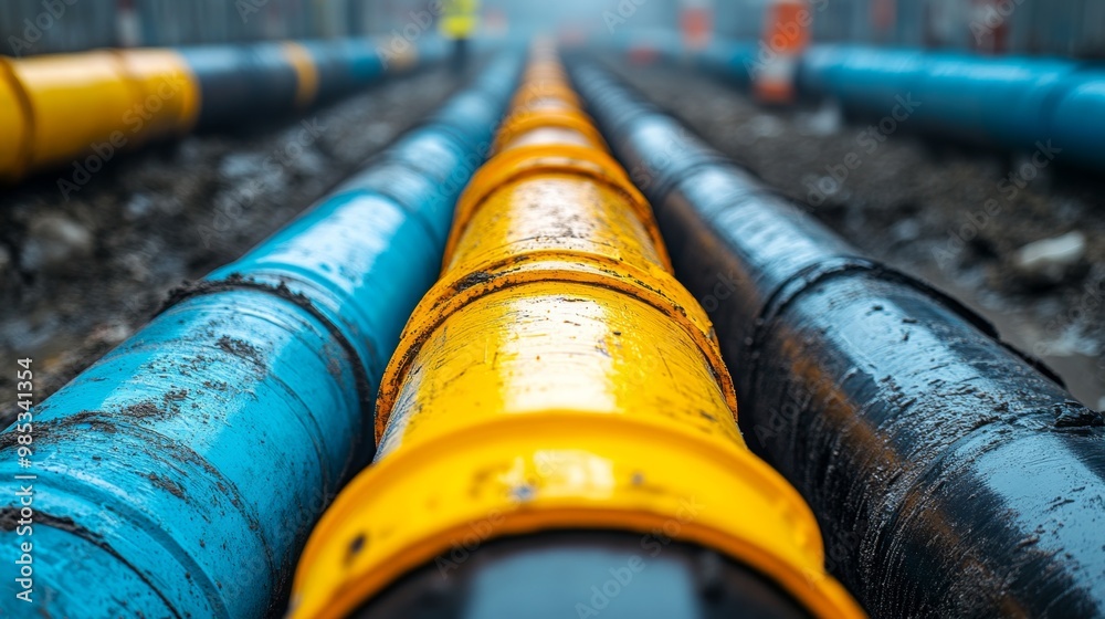 Fototapeta premium Pipeline Construction.