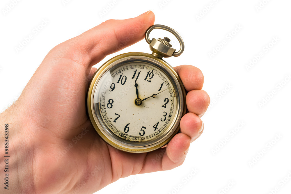 A hand holding a stopwatch, representing time, competition, or precision A hand holding a stopwatch, representing time, competition, or precision