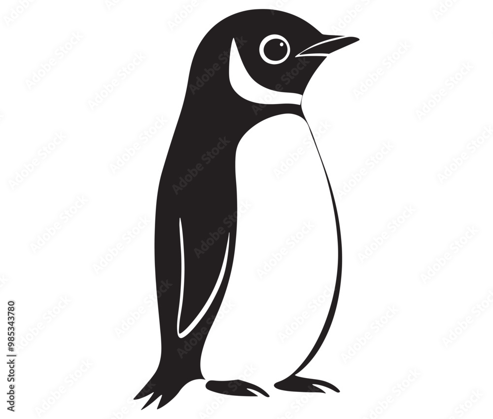 Fototapeta premium Cute penguin silhouette vector