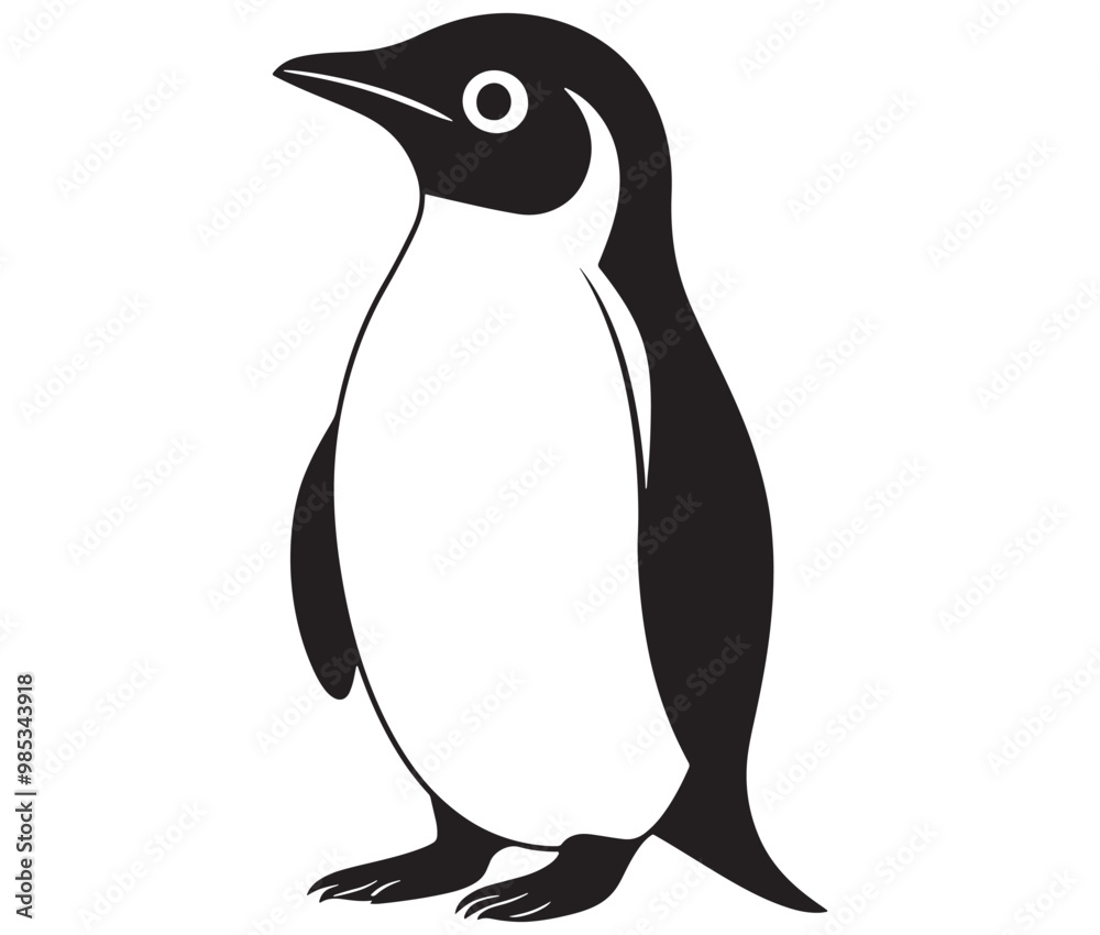 Obraz premium Cute penguin silhouette vector