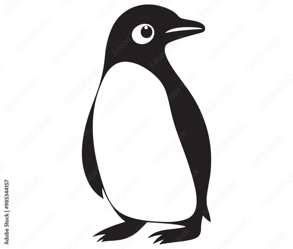 Fototapeta premium Cute penguin silhouette vector