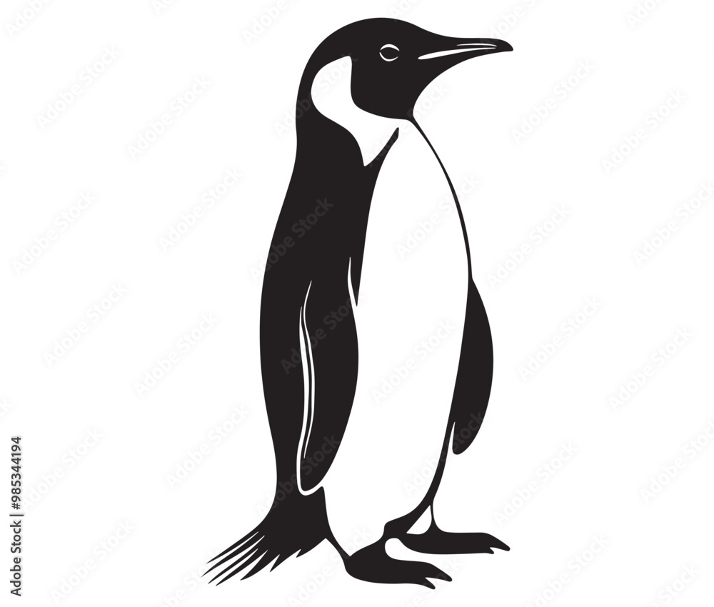 Fototapeta premium Cute penguin silhouette vector