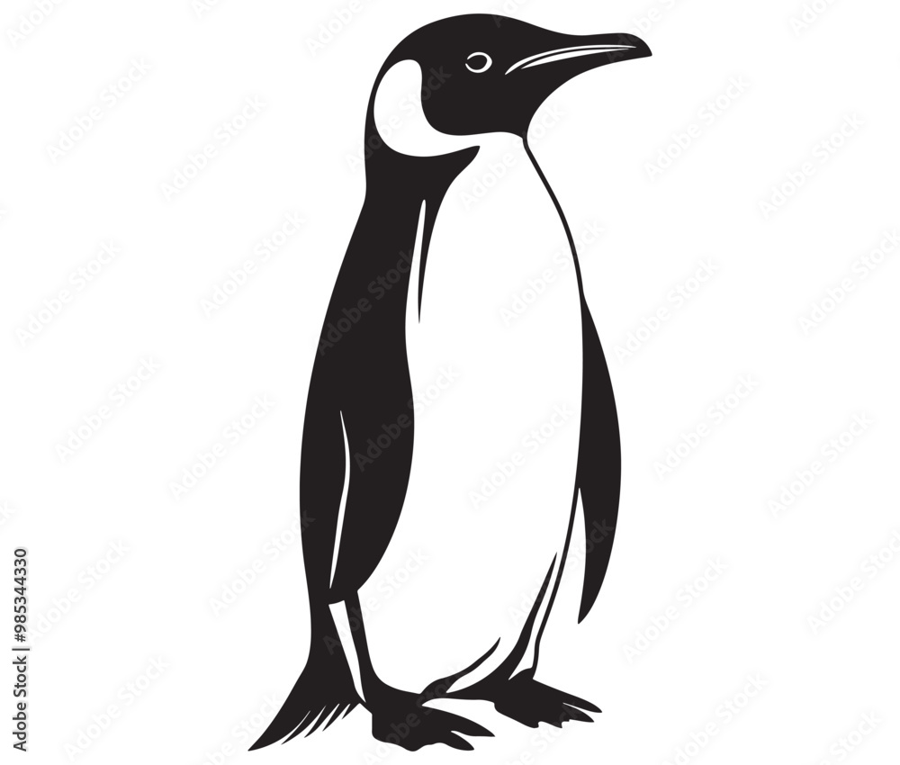 Obraz premium Cute penguin silhouette vector