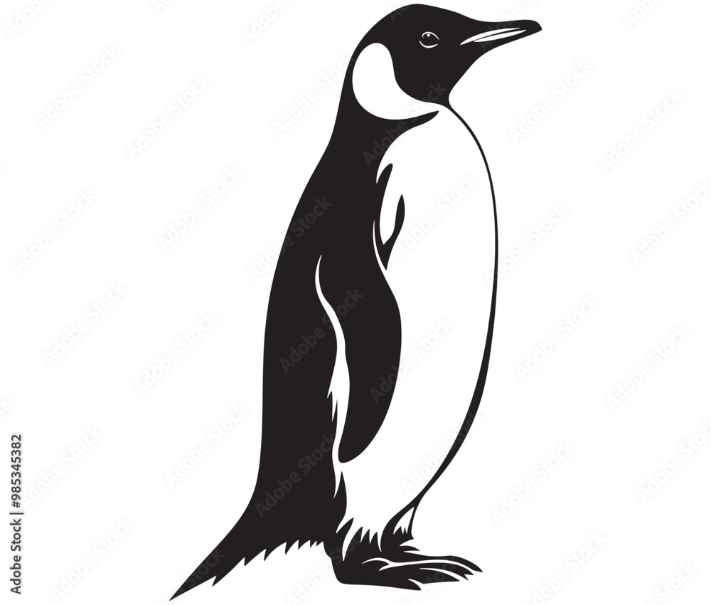 Obraz premium Cute penguin silhouette vector
