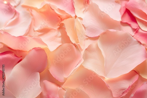 A background with roses and rose petals in soft pink color, some glitters, for cosmetic advertisement, Generative AI