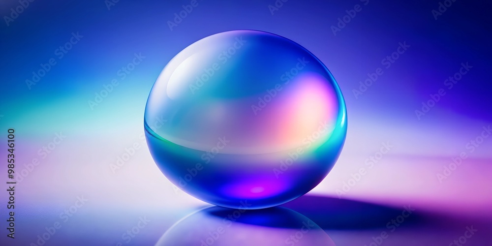 glass sphere on a blue background glass sphere on a blue background