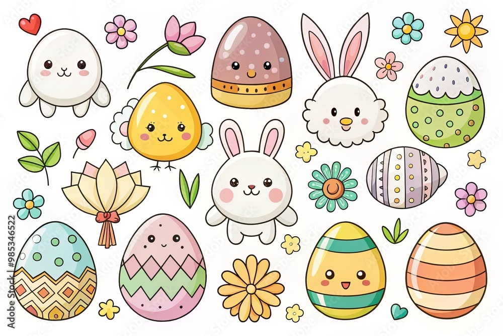 Cute and simple Easter-themed drawings in a variety of styles for beginners to create adorable scenes and characters. Cute and simple Easter-themed drawings in a variety of styles for beginners to create adorable scenes and characters.