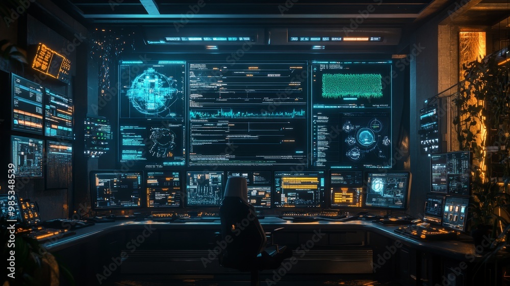Futuristic Control Room. Futuristic Control Room.