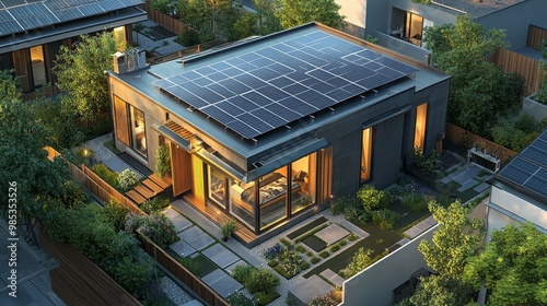 Modern Home Solar Panels.