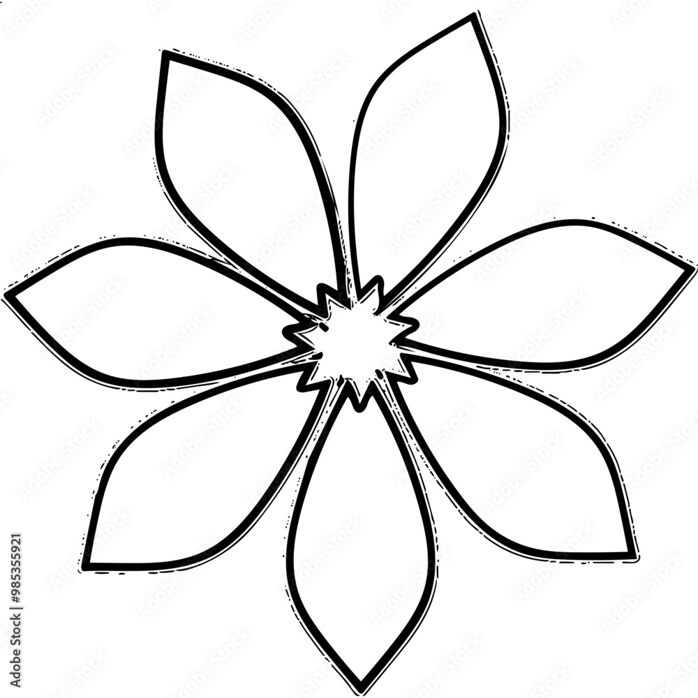 Ornamental Flower within Thin Outline Flower SVG-Vector Floral Clipart Ornamental Flower within Thin Outline Flower SVG-Vector Floral Clipart