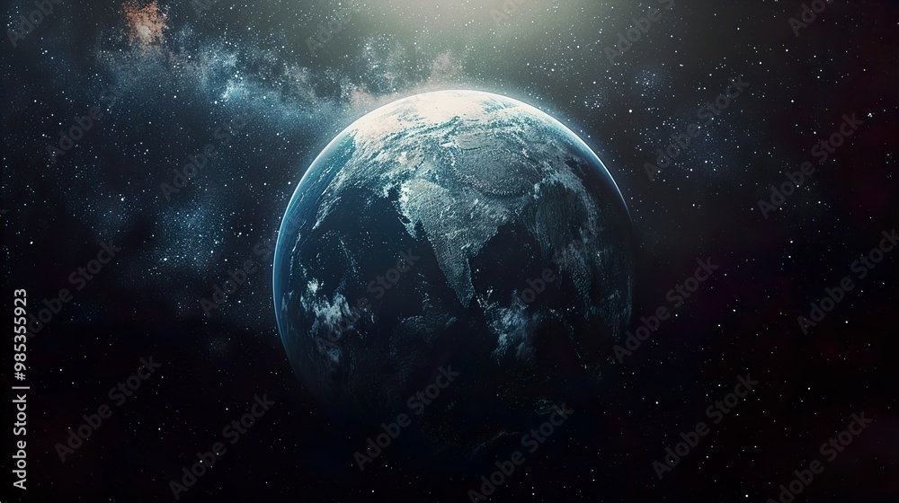Fototapeta premium Earth in the Vastness of Space: A Cosmic Perspective