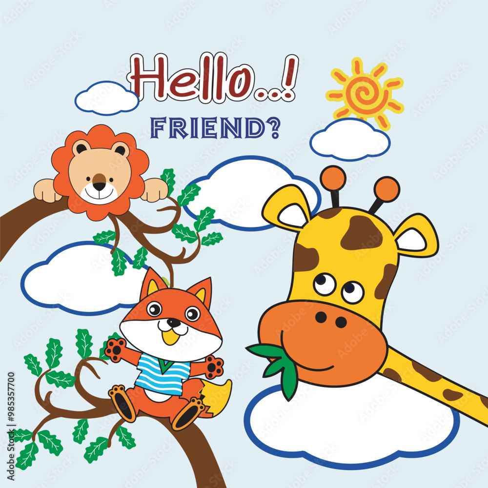 cute animals gather playing together in the forest,design cartoon illustration cute animals gather playing together in the forest,design cartoon illustration
