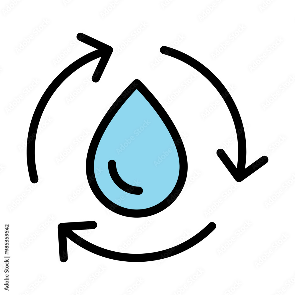 Water recycle icon Water recycle icon