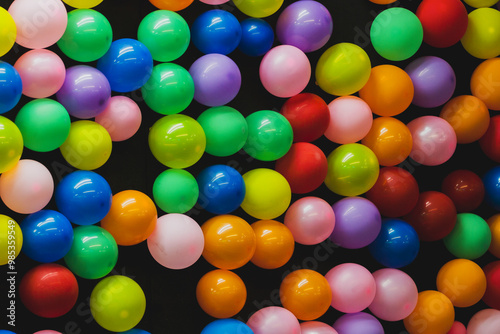 Colorful Assortment of Party Balloons in a Festive Celebration.