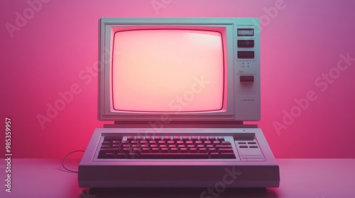 Wallpaper Mural Retro Computer Pink. Torontodigital.ca