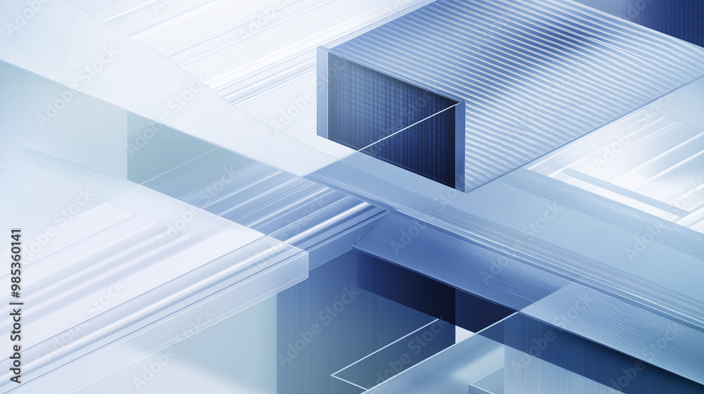 Fototapeta premium Futuristic Geometric Metallic 3D Isometric Structure