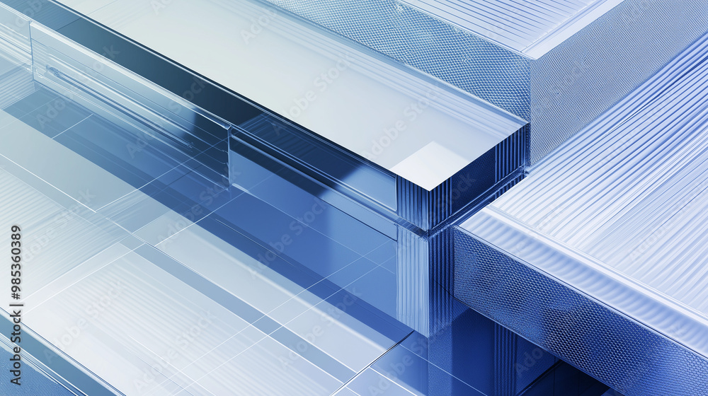 Futuristic Geometric Metallic 3D Isometric Structure Futuristic Geometric Metallic 3D Isometric Structure
