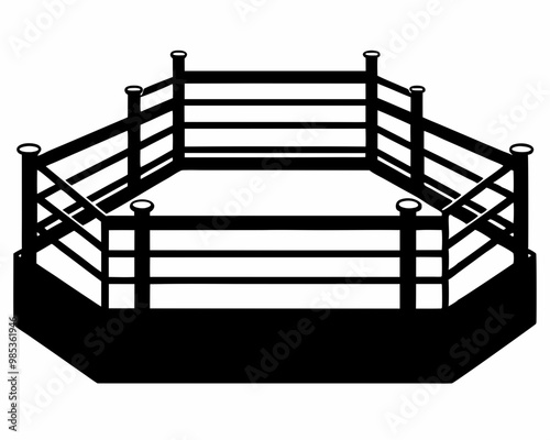 Boxing ring silhouette  vector,boxing silhouette