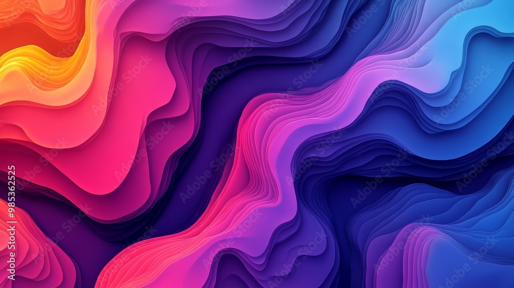 Abstract Colorful Wavy Papercut Background Abstract Colorful Wavy Papercut Background