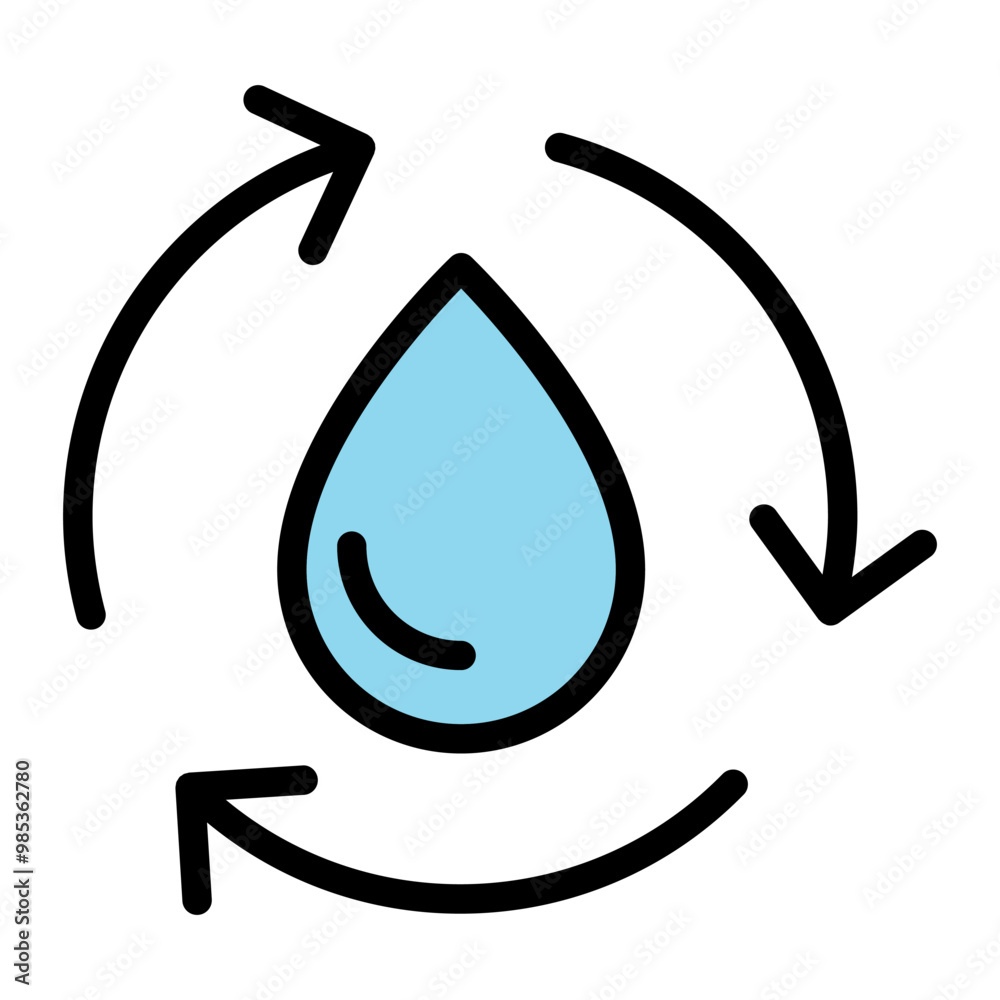 Water recycling icon Water recycling icon