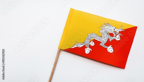 小さな紙のブータン王国の国旗（small paper Bhutan flag）
 photo