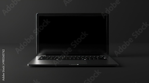 Laptop on a Black Background