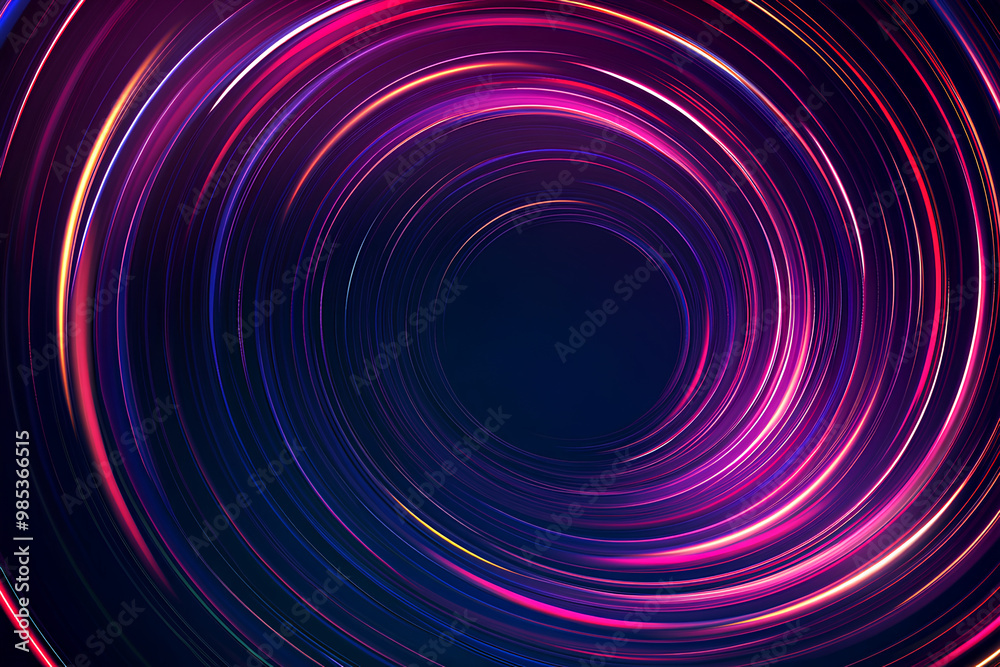 Abstract colorful circular lines on dark blue background Abstract colorful circular lines on dark blue background