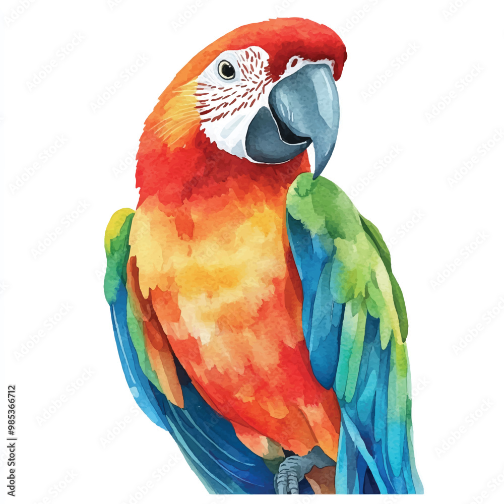 Obraz premium Parrot watercolor clipart illustration isolated