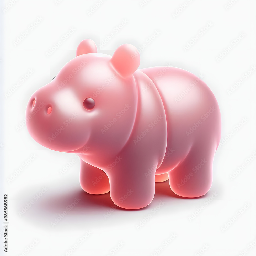 minimal gummy jelly shaped hippo, 3D , isolated, illustration. minimal gummy jelly shaped hippo, 3D , isolated, illustration.