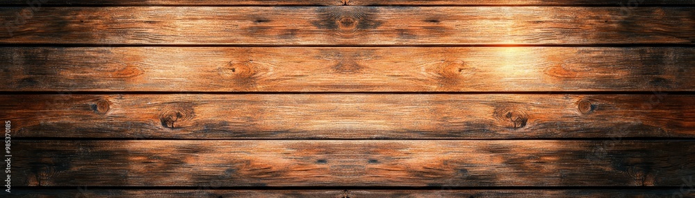 Fototapeta premium Rustic Wooden Background Texture with Sunbeams