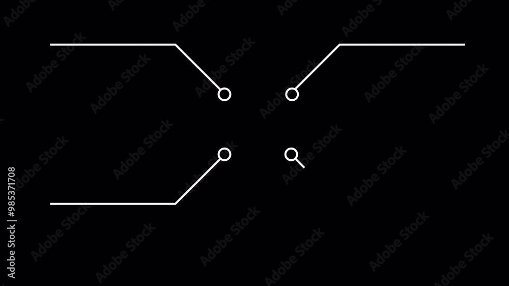 four callout Hud elements animation on black screen, four Call out Hud design, four call out Hud elements frame lines callout animation.