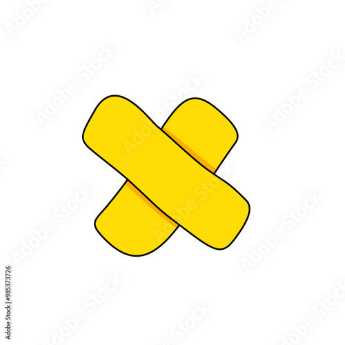 Yellow Crossed Bandage