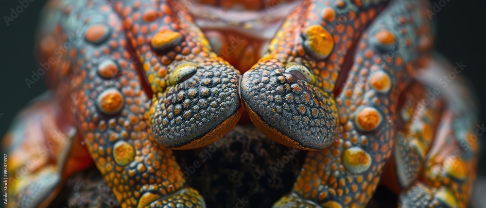 Fototapeta premium Colorful Macro Shot of Frog Skin Textures