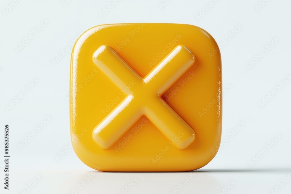 Obraz premium Yellow 3D Cross Symbol